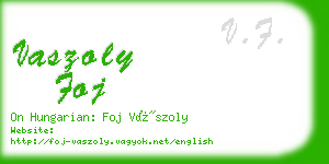 vaszoly foj business card